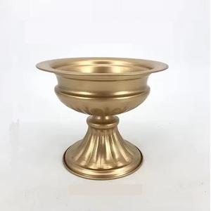 Jarrón de Flores de Pedestal de Hierro Dorado Vintage Moderno, Resistente al Óxido, Centro de Mesa para Bodas, Urna Antigua, Frutero - Product Image 4