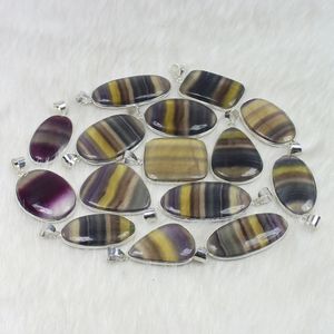 สร้อยคอจี้อัญมณีทรงหลังเบี้ยสีรุ้งฟลูออไรต์ธรรมชาติสำหรับทุกเพศเครื่องประดับแบบฝาปิดที่หายากสำหรับขายปลีก - Product Image 2