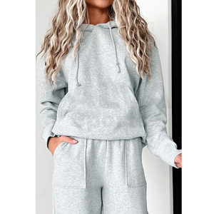 Pull court surdimensionné pour femmes sweat hiver complet décontracté à manches longues conception capuche Streetwear goutte épaule imprimé avant - Product Image 1