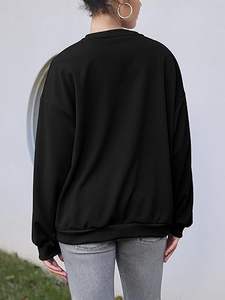 Sudadera Holgada con Cuello Redondo para Mujer, Regalo para el Día de San Valentín 2026, Estampado Gráfico de Leopardo Amoroso - Product Image 2