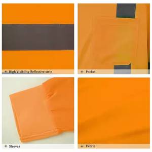 Uniformes de construcción Camiseta de seguridad vial reflectante de manga larga corta para hombre/Stock. - Product Image 4