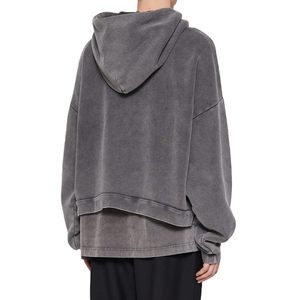 Sweat à capuche pour homme 100% coton lourd Logo personnalisé brodé de haute qualité délavé à l'acide surdimensionné automne écologique en gros - Product Image 2