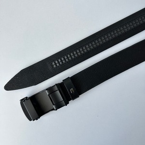 เข็มขัดหนังสีดำงานทำมือพร้อมหัวเข็มขัดแบบอัตโนมัติของแท้35มม. สำหรับผู้ชายของขวัญสำหรับ LMB-0032เจ้าบ่าว - Product Image 6