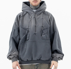 Sudadera con Capucha Holgada Personalizada Más Vendida, Sudadera con Capucha Gruesa de 350 g, Logotipo Personalizado, Sudadera Vintage de Corte Cuadrado - Product Image 2