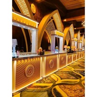 Comptoir de table de buffet pliant avec bords LED rougeoyants | Comptoir de restauration de mariage portable en acier inoxydable avec lumières