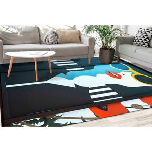 Tapis imprimé avec illustration de femme minimaliste, moderne, doux, lavable en machine, cadeau de mariage, avec poils doux - Product Image 1