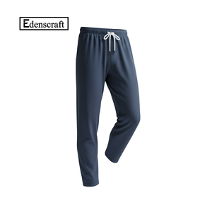 <b>Men's</b> Premium Lightweight Cotton Mid Drawstring Closure Lounge <b>Trousers</b> Yellow Breathable Casual Home Wear Pants Modern Soft - Product Image 4