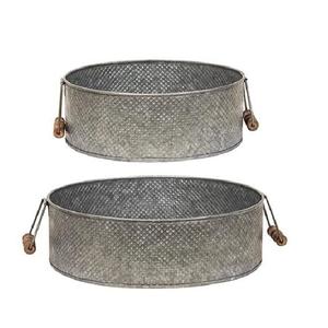 Top vente galvanisé plateau fait main plateaux décoratifs ferme métal rustique plateau de service forme de taille personnalisée - Product Image 6