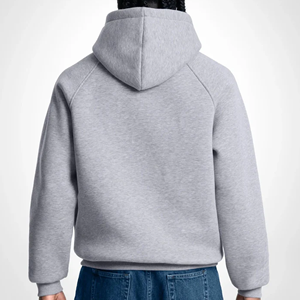 Sweat-shirt à capuche unisexe d'hiver, logo personnalisé, 100% coton, surdimensionné, polaire doux, vêtements de rue décontractés, manches raglan pour homme - Product Image 2