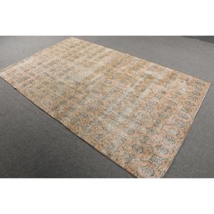 5.2x8.3 ft Vintage Turkish Rug, Large Rug, <b>Brown</b> Blue Floral <b>Wool</b> Rug - Product Image 2