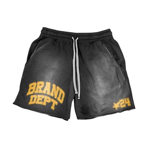 Women Black Acid Wash Shorts 320 GSM Cotton Polyester French Terry Screen Print Custom Logo Casual Fit women's shorts - Product Image 5