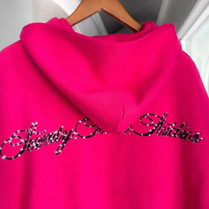 Conjunto de chándal de gran tamaño de rizo francés pesado con diamantes de imitación 100% algodón conjunto de chándal de ajuste regular de INCREÍBLES - Product Image 3