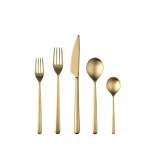 Juego de cubiertos de acero inoxidable con revestimiento PVD de diseño lujoso, Material inoxidable con espejo, duradero para comidas diarias, ocasiones especiales - Product Image 4
