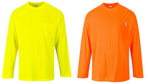 Hi Vis T <b>Shirt</b> ANSI Class 3 Reflective Safety Orange <b>Short</b> Long <b>Sleeve</b> HIGH VISIBILITY - Product Image 3