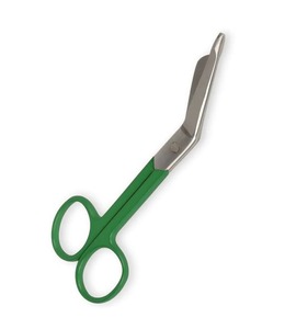 Ciseaux de coupe de pansement chirurgical vétérinaire médical ciseaux d'allaitement premiers soins Lister acier inoxydable 14 Cm anneaux verts CE ISO - Product Image 4