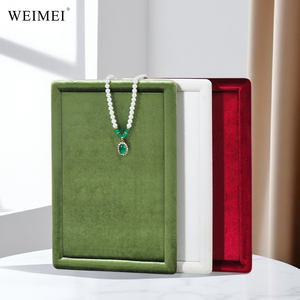 Bandeja de Exhibición de Joyería de Gamuza con Logotipo Personalizado WEIMEI, Bandeja de Terciopelo para Joyería, Roja, Verde, Blanca, para Anillos, Colgantes, Pulseras, Brazaletes - Product Image 3