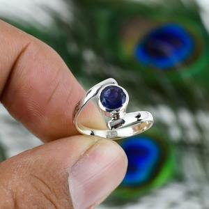 Cabujón de Lolita de piedras preciosas naturales hecho a mano, anillo de Plata de Ley 925, joyería estampada sólida para ocasiones de fiesta - Product Image 5