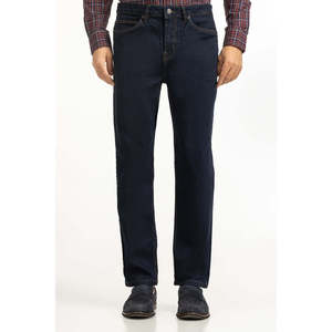 Jeans de mezclilla casual de verano, corte ajustado, lavado a la piedra, B MN-JNS-SS25-007, pierna recta, azul medio, con bolsillos, lavado. - Product Image 4