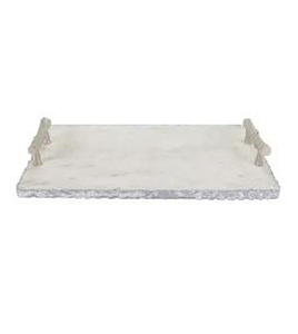 Plateau de service en marbre tendance le plus vendu avec poignées en métal pour déjeuner petit déjeuner dîner personnaliser disponible au prix de gros - Product Image 6