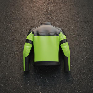 OEM Wholesale <b>Men's</b> Neon <b>Green</b> and Black Leather Speedway Racing <b>Jacket</b> Custom Motorcycle Biker Coat - Product Image 6