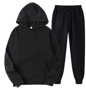 Conjunto Deportivo de Dos Piezas con Capucha para Invierno, Sudadera Lisa, 100% Felpa de Algodón, Talla Grande, Personalizable para Hombre - Product Image 5