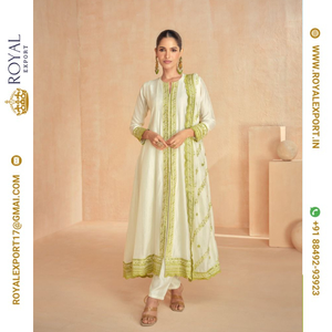 Lanzamiento de diseñador elegante, ropa de fiesta Premium pesada de seda, fabricante de Trajes cosidos de tamaño libre por Royal Export en Surat Gujarat - Product Image 2