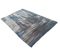 Tapis moderne abstrait de haute qualité, antidérapant, résistant aux taches, à poils moyens, noué à la main, en laine/soie, épaisseur 12 mm, non tissé