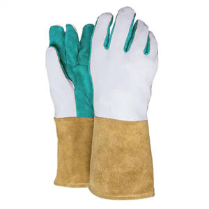 Gants de travail en cuir de vachette de qualité supérieure, résistants, confortables, paume en coton doux, respirants, anti-vibrations, antistatiques, avec manchette de sécurité - Product Image 2