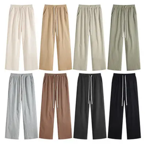 Pantalons et pantalons de grande taille pour hommes fabriqués en usine, 100% coton, broderie de logo personnalisée, taille mi-haute, respirant, pantalons et pantalons pour hommes - Product Image 6