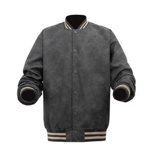 Chaqueta de Primavera y Otoño para Hombre, Estilo Informal y Holgado, Chaqueta Universitaria de Béisbol para Adolescentes, Chaqueta Universitaria con Bordado Personalizado - Product Image 1