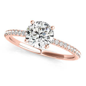 14K Rose Gold <b>Diamond</b> Accented Engagement <b>Ring</b> Setting 3.12ct Elegant and Luxurious - Product Image 2