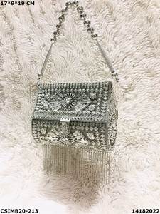 Bolsos de mano de Metal hechos a mano para mujer, elegantes bolsos de mano de diseñador de noche, para novia - Product Image 4