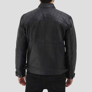 แจ็กเก็ตหนังวัวแท้สำหรับผู้ชายดีไซน์ตามสั่งปักด้วยหนังนิ่มใส่สบายดีไซน์ล่าสุด - Product Image 3
