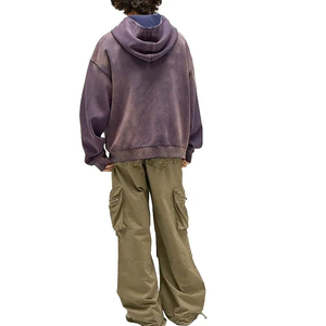 Hoddies pour homme 100% coton lourd lavage à l'acide French Terry Hoodie - Product Image 4