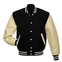 Veste d'hiver en laine personnalisée en gros hommes col montant Baseball lettre Applique Chenille broderie Varsity Patches
