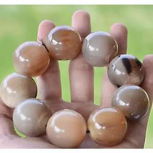 สร้อยข้อมือลูกปัดรูปเขาควายและวัวทำด้วยมือเป็นมิตรกับสิ่งแวดล้อมลูกปัดขัดเงาสีน้ำตาลสีขาวธรรมชาติของขวัญเครื่องประดับทันสมัย - Product Image 1