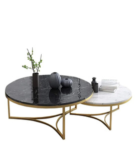 Wholesale <b>Small</b> Round <b>Side</b> <b>Table</b> Portable Storage <b>Table</b> Farmhouse Cheap Promotional Marble With Metal Base <b>Table</b> - Product Image 2