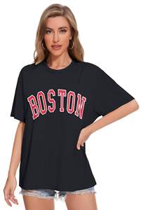 เสื้อยืดโอเวอร์ไซส์สำหรับผู้หญิง, เสื้อยืดลำลองผ้าฝ้าย100% ระบายอากาศได้ดี - Product Image 5