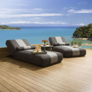 Custom Logo Teslin <b>Cushion</b> Sunlounger with Solid Back Style for Outdoor Relaxation in Poolside <b>Garden</b> 3-Year Warranty - Product Image 5