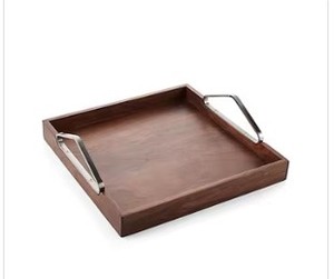 Plateau de service en métal luxueux avec miroir, ajoute une touche élégante et durable, décoration pour la vanité, le bar, les essentiels pour l'accueil à domicile - Product Image 6