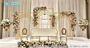 Diya อุปกรณ์ประกอบฉากโลหะสีทองสำหรับตกแต่งงานแต่งงาน,อุปกรณ์โลหะสำหรับตกแต่งงานแต่งงานทางเข้างานแต่งงาน - Product Image 6