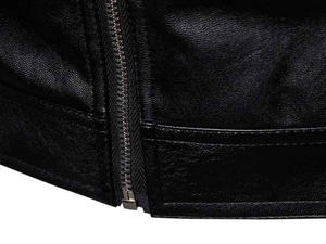 เสื้อแจ็คเก็ตหนังเคลือบแว็กซ์สำหรับผู้ชาย ทนลม น้ำหนักเบา คอตั้ง สไตล์ลำลอง พร้อมแจ็คเก็ตผ้าแคนวาสสำหรับผู้ชาย - Product Image 4