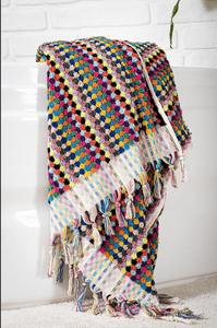 Handloomed Turkish 100% Cotton Pompom Bath <b>Towel</b> 90x180cm 900gr Multi-purpose Peshtemal Hammam Striped Printed Techniques - Product Image 2