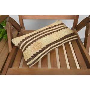 หมอนขนปุยสีเบจ8x16นิ้วหรูหราดอกไม้ขนปุยชนบทสำหรับเตียงโซฟาแบบพกพาการออกแบบการเย็บปะติดปะต่อกันที่ทอวินเทจ - Product Image 5