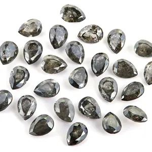 Diamante natural suelto con corte de pera, tipo sal y pimienta, con corte excelente o bueno para la fabricación de joyas - Product Image 2