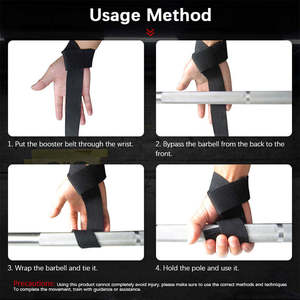 สายรัดข้อมือสำหรับยกน้ำหนักแบบหนักและที่จับสำหรับยกน้ำหนัก |   สายรัดจับมือจับแบบมีโลโก้สั่งทำพิเศษ - Product Image 4