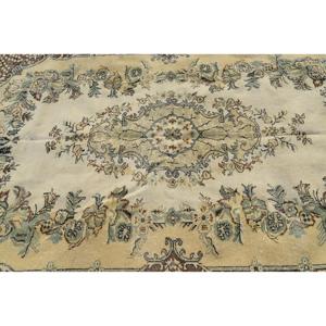 พรมตุรกีวินเทจ ขนาดใหญ่ 6x9.3 ฟุต (183x284 ซม.) พรมขนสัตว์สีเบจไล่เฉด - Product Image 5