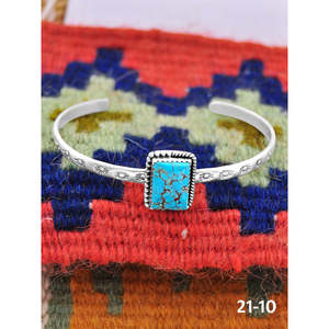 Southwest Handmade No.8 Fashion <b>Cuff</b> <b>Bracelet</b> Turquoise & Sterling <b>Silver</b> Elegant & Stylish - Product Image 1