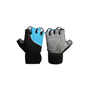 Gants d'haltérophilie demi-doigts rembourrés respirants sangles de poignet réglables à prise antidérapante pour l'entraînement de fitness en salle de sport - Product Image 1
