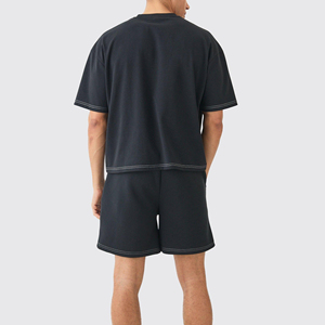 Ensembles courts respirants hommes 100% coton matériel léger tenue confortable ensembles courts ensembles courts d'été parfaits à prix bon marché - Product Image 3